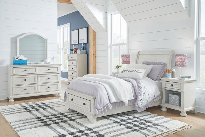 Robbinsdale - Youth Sleigh Storage Bedroom Set - Roberts Furniture & Mattress (Yorktown, VA)