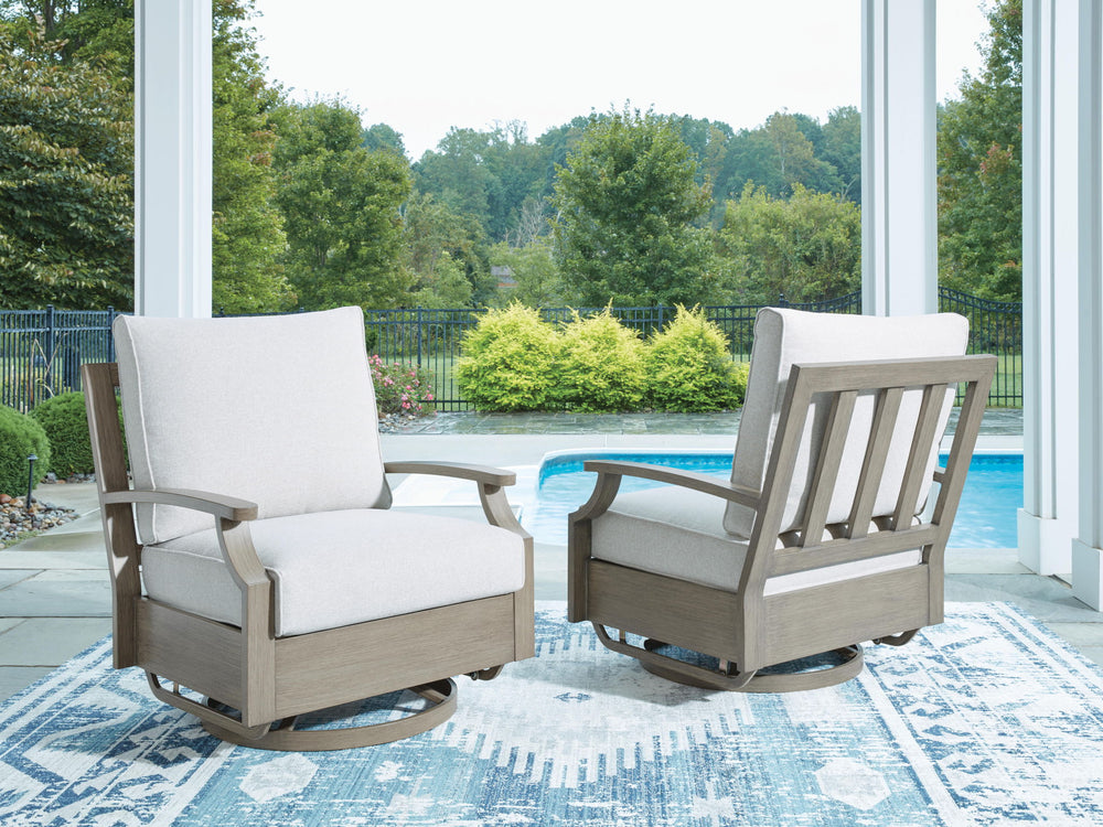 Rainier Ranch - Swivel Glider Chair With Cushion - Brown / Beige - Roberts Furniture & Mattress (Yorktown, VA)