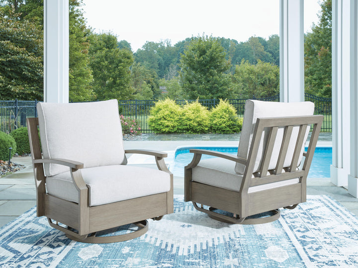 Rainier Ranch - Swivel Glider Chair With Cushion - Brown / Beige - Roberts Furniture & Mattress (Yorktown, VA)