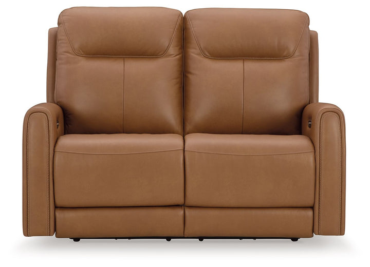 Tryanny - Power Reclining Loveseat/ Adj Headrest - Butterscotch