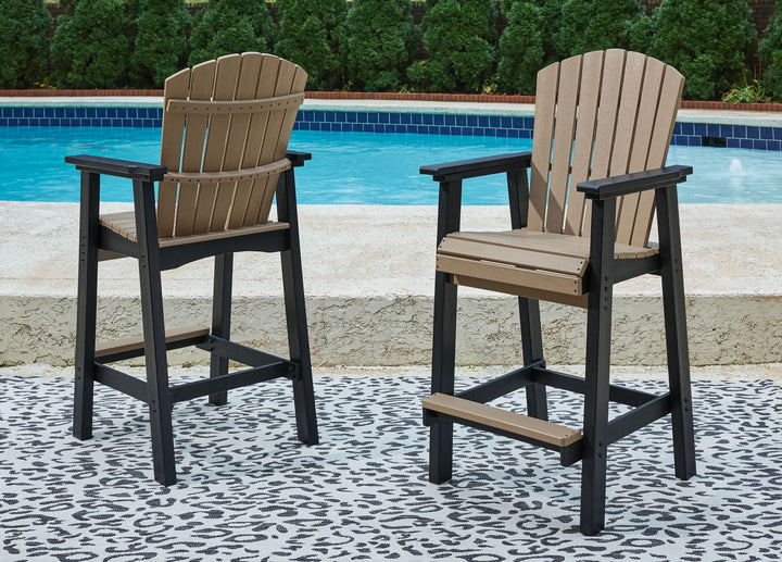 Fairen Trail - Tall Barstool (Set of 2) - Black / Driftwood
