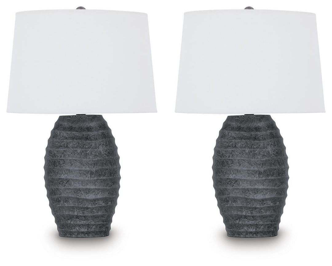 Caronick - Poly Table Lamp (Set of 2) - Antique Silver Finish - Roberts Furniture & Mattress (Yorktown, VA)