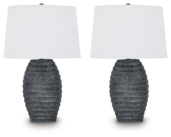 Caronick - Poly Table Lamp (Set of 2) - Antique Silver Finish - Roberts Furniture & Mattress (Yorktown, VA)