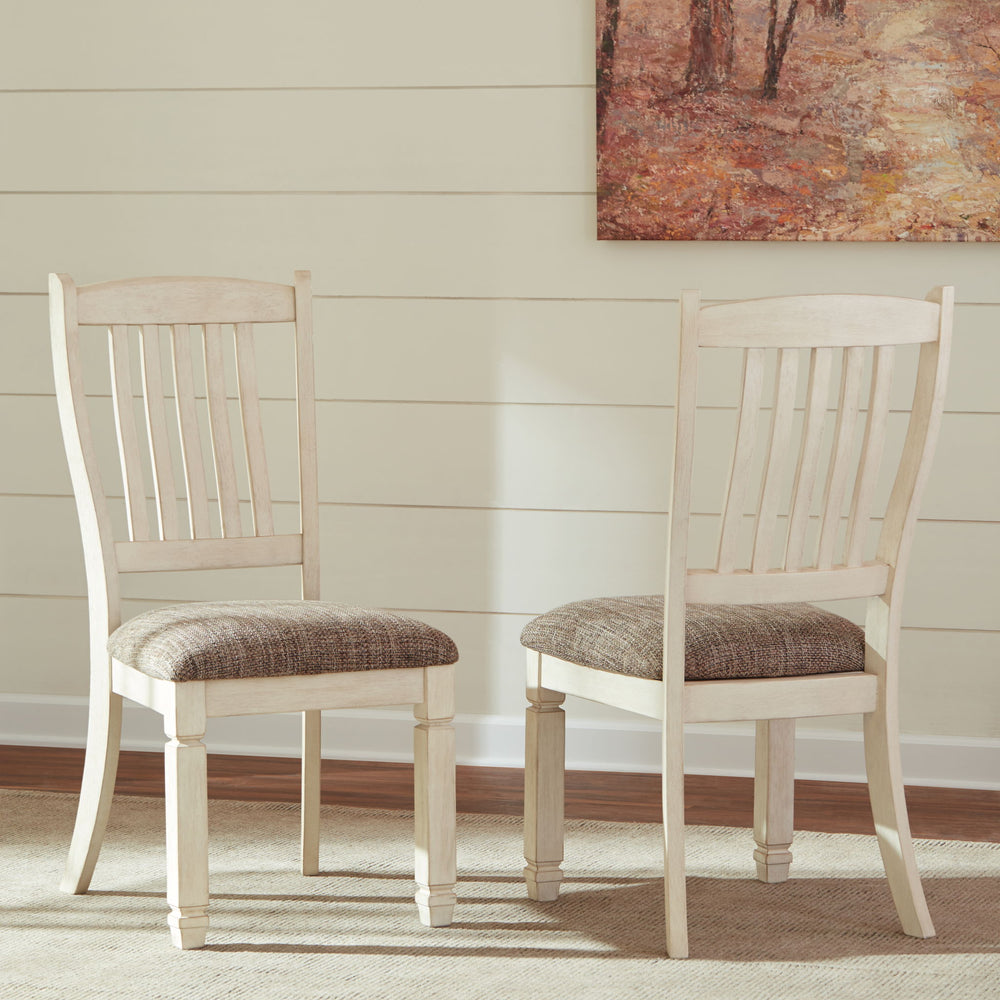 Bolanburg - Dining UPH Side Chair (Set of 2) - Rake Back - Brown / Beige - Roberts Furniture & Mattress (Yorktown, VA)