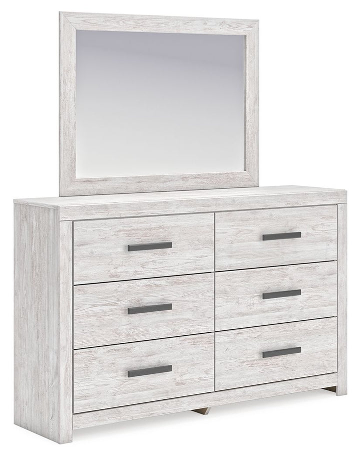 Cayboni - Dresser And Mirror - Whitewash