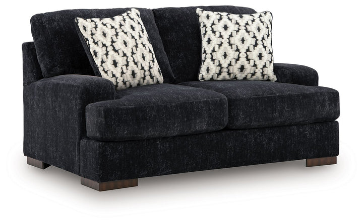 Whitmore Manor - Loveseat - Black Pearl - Roberts Furniture & Mattress (Yorktown, VA)