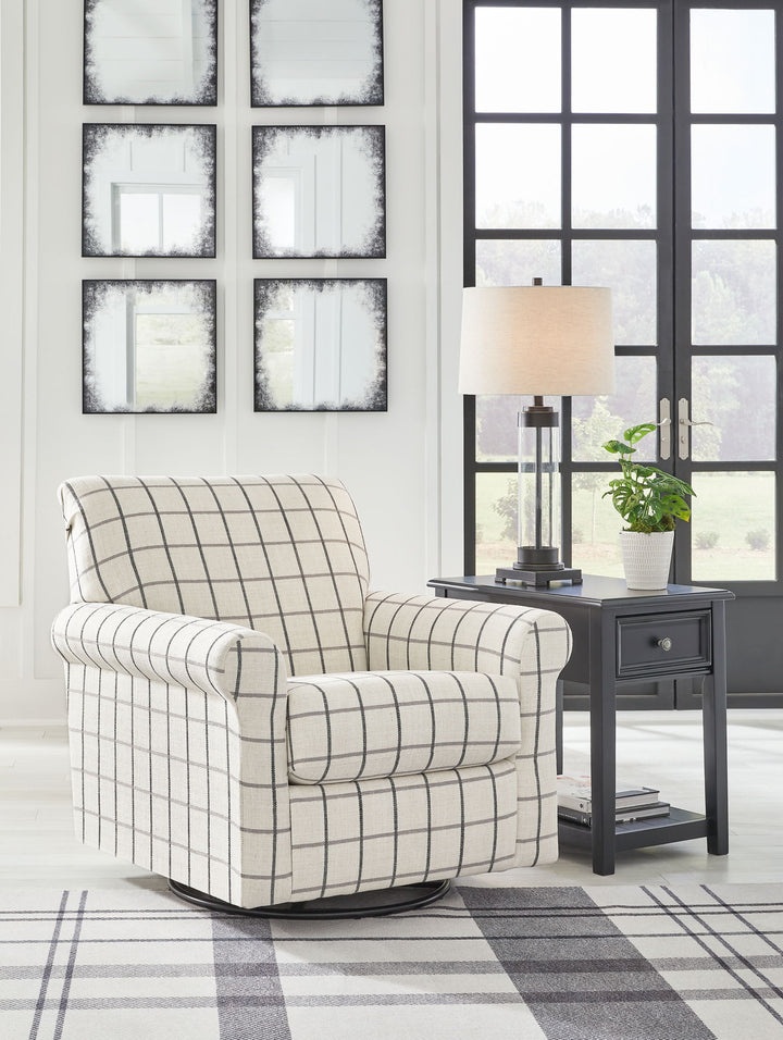 Davinca - Swivel Glider Accent Chair - Charcoal