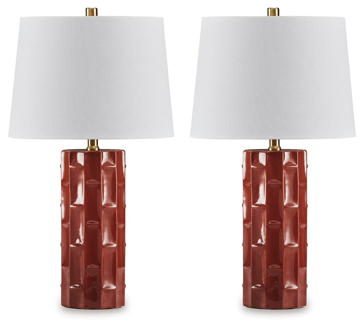 Jacemour - Ceramic Table Lamp (Set of 2) - Burnt Umber