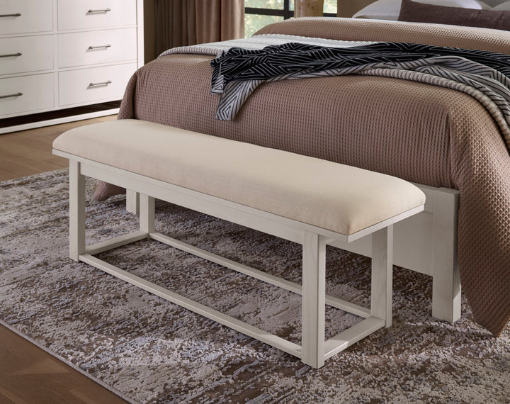 Lodge & Loft - Upholstered Bench - Ivory Cream