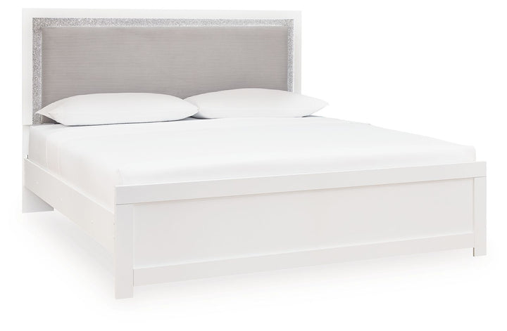 Maeling - King Upholstered Panel Bed - White - Roberts Furniture & Mattress (Yorktown, VA)
