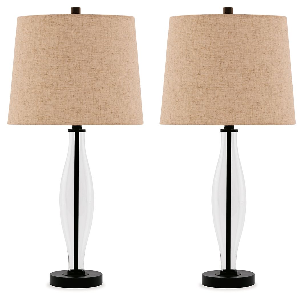 Travisburg - Glass Table Lamp (Set of 2) - Clear / Black