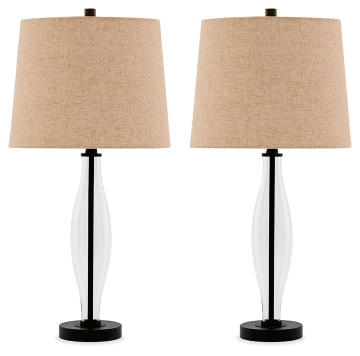 Travisburg - Glass Table Lamp (Set of 2) - Clear / Black