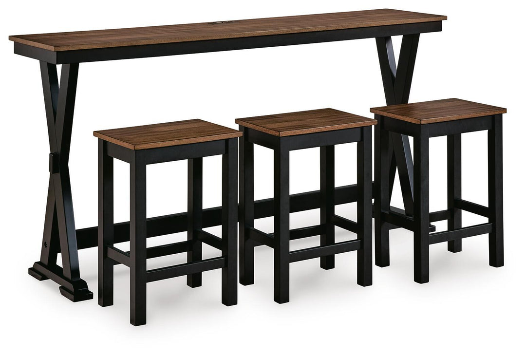 Wildenauer - Rectangular Dining Room Counter Table Set (Set of 4) - Brown / Black - Roberts Furniture & Mattress (Yorktown, VA)