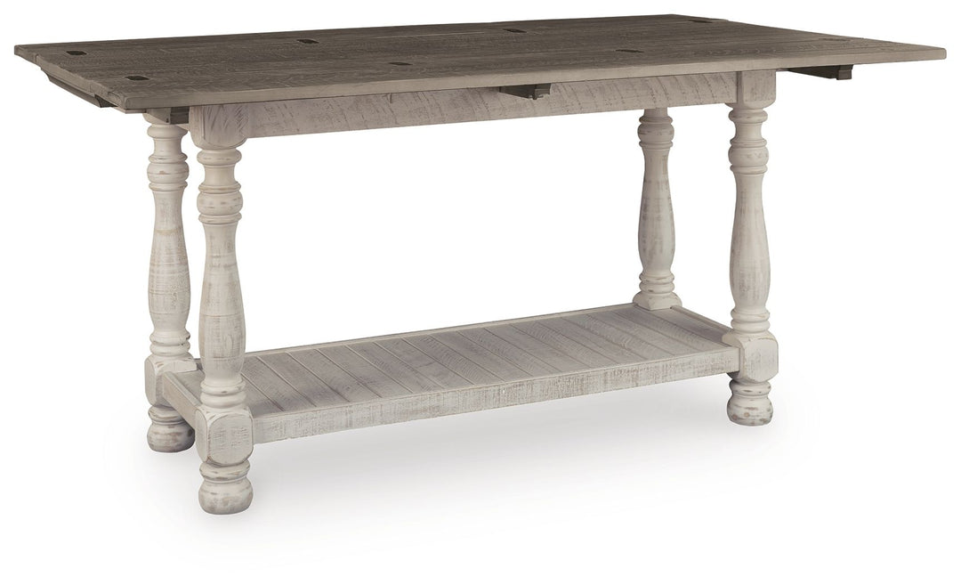Havalance - Flip Top Sofa Table - Gray / White - Roberts Furniture & Mattress (Yorktown, VA)