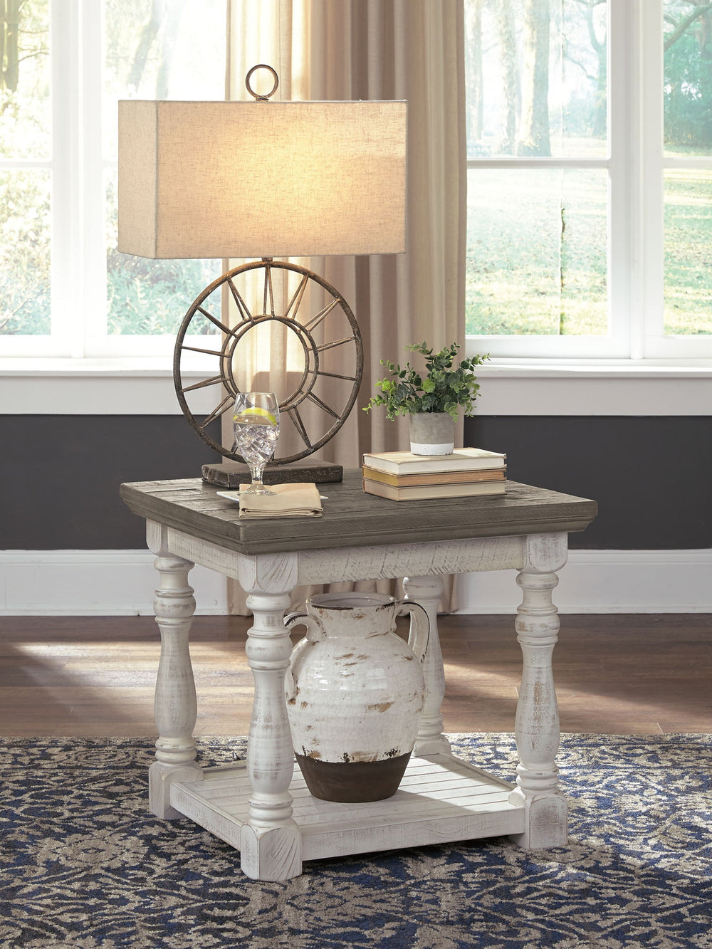 Havalance - Rectangular End Table - Gray / White - Roberts Furniture & Mattress (Yorktown, VA)
