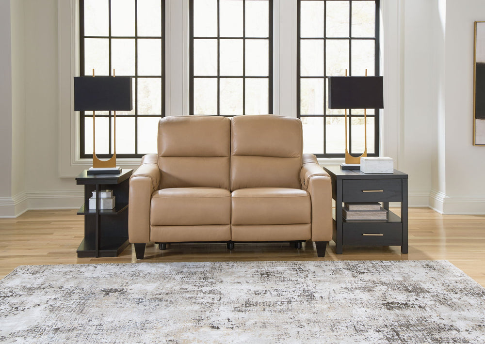 Mosswell - Power Reclining Loveseat With Adj Headrest - Toffee - Roberts Furniture & Mattress (Yorktown, VA)