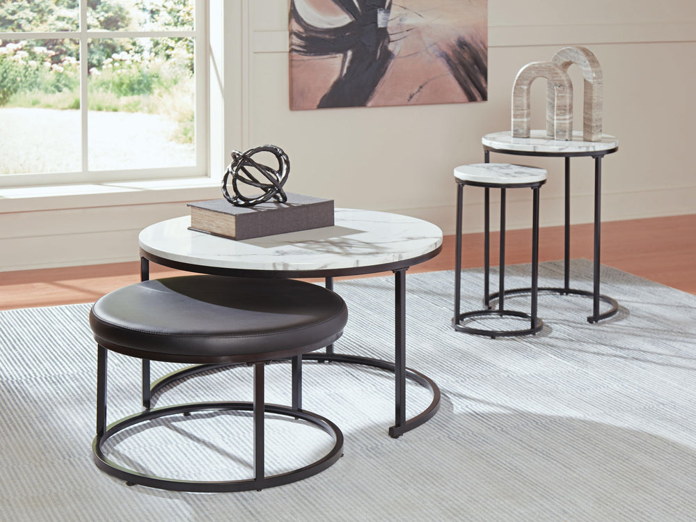 Jusmour - Occasional Nesting Table (Set of 4) - Black / White - Roberts Furniture & Mattress (Yorktown, VA)