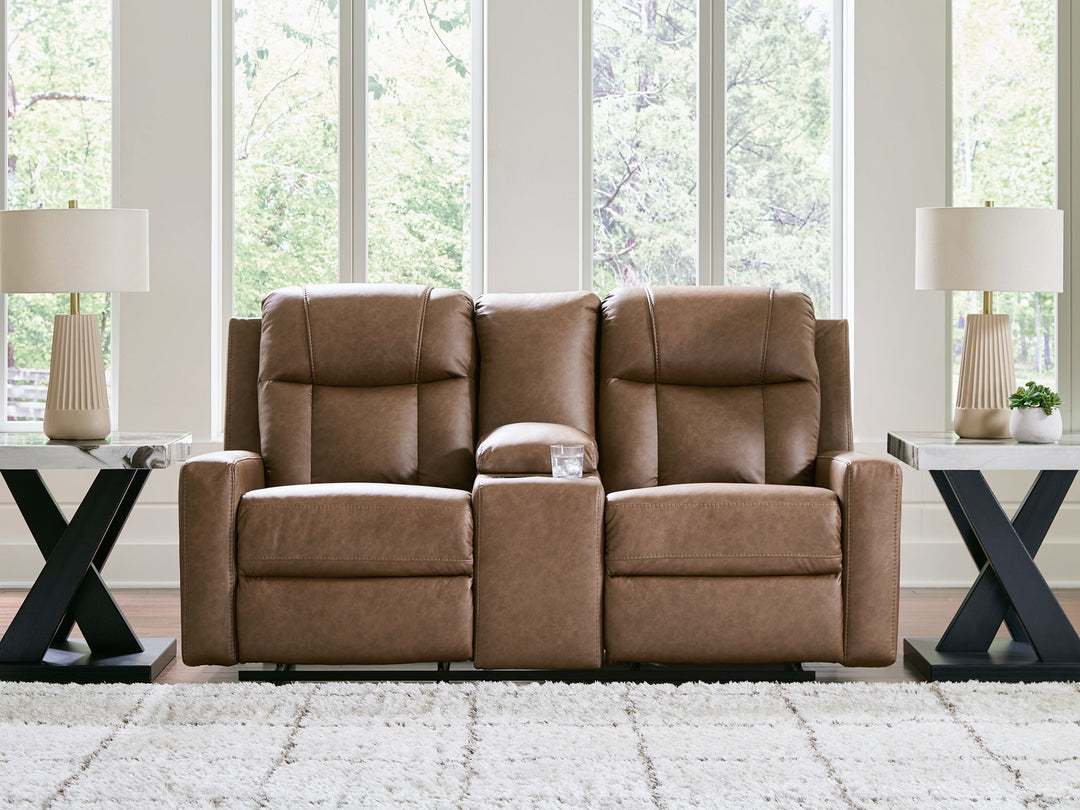 Mackmenville - Double Reclining Loveseat With Console - Roberts Furniture & Mattress (Yorktown, VA)