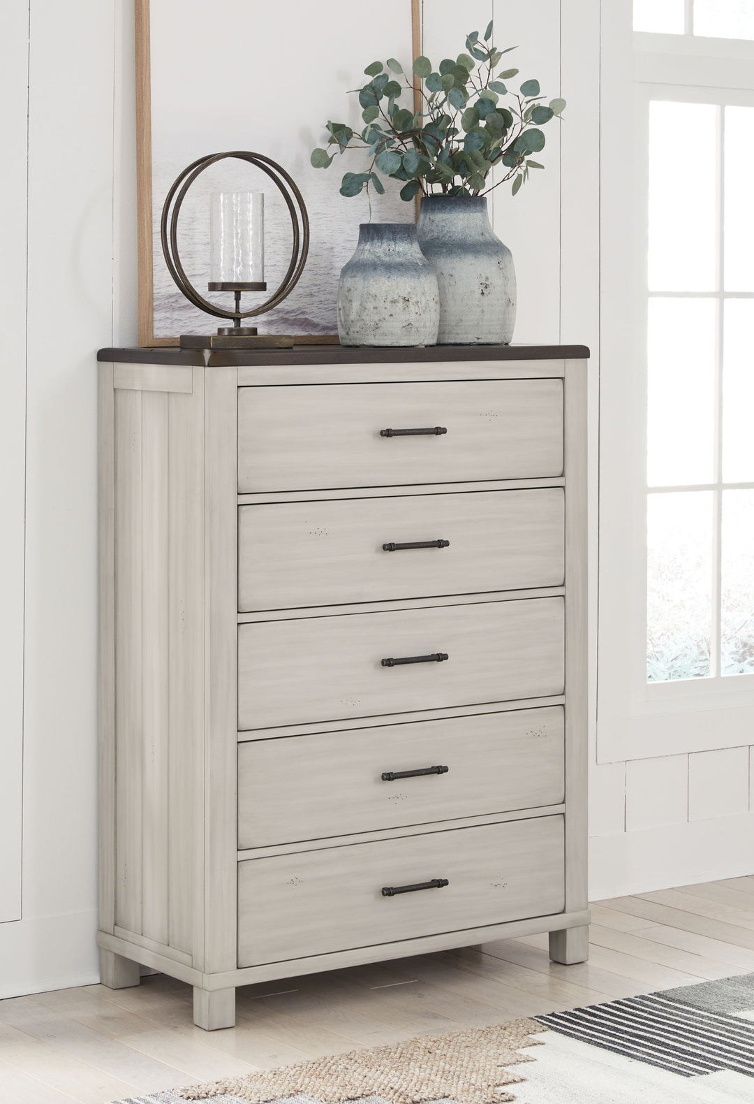 Darborn - Five Drawer Chest - Gray / Brown