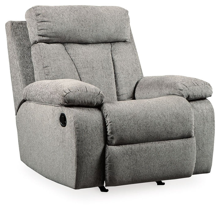 Mitchiner - Rocker Recliner - Fog - Roberts Furniture & Mattress (Yorktown, VA)