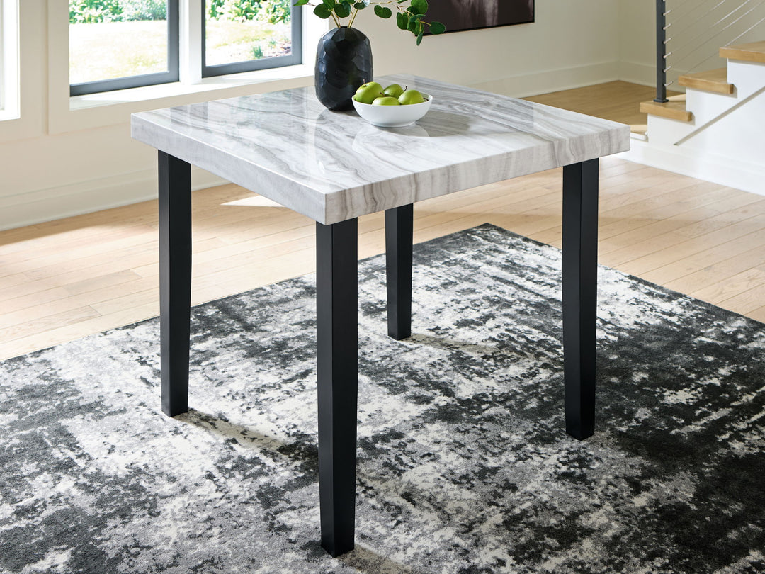 Mervannie - Square Dining Room Counter Table - Gray / Black - Roberts Furniture & Mattress (Yorktown, VA)