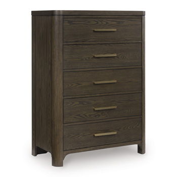 Radkin - Five Drawer Chest - Burnished Brown - Roberts Furniture & Mattress (Yorktown, VA)