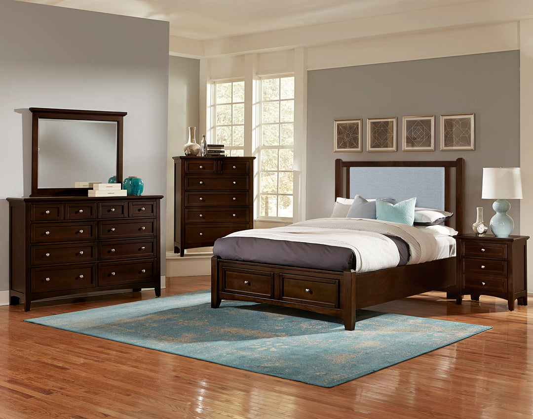Bonanza - Ocean Blue Linen Upholstered Bed With Storage Footboard - Roberts Furniture & Mattress (Yorktown, VA)