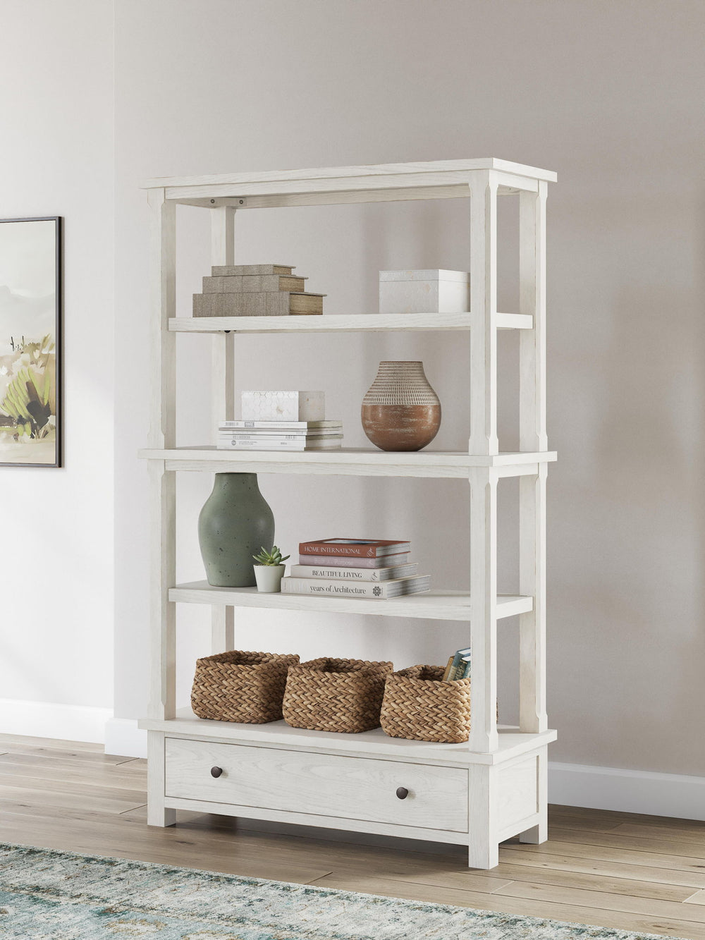 Robbinsdale - Bookcase - Antique White - Roberts Furniture & Mattress (Yorktown, VA)