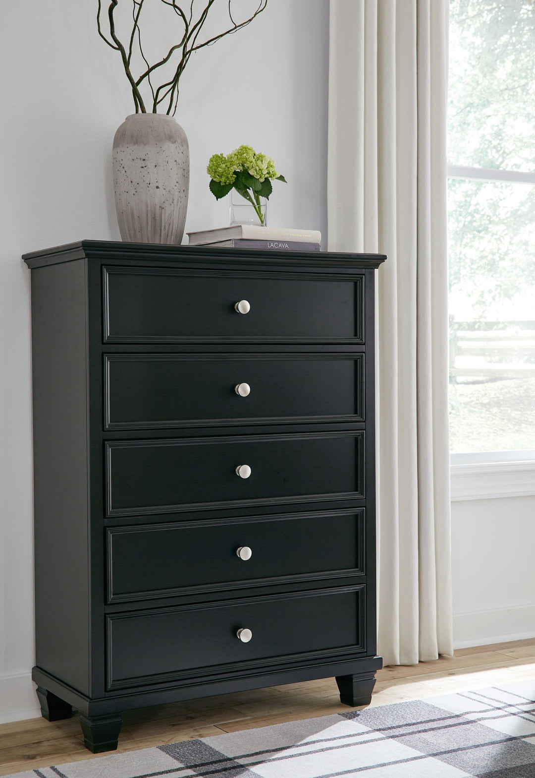 Lanolee - Five Drawer Chest - Black