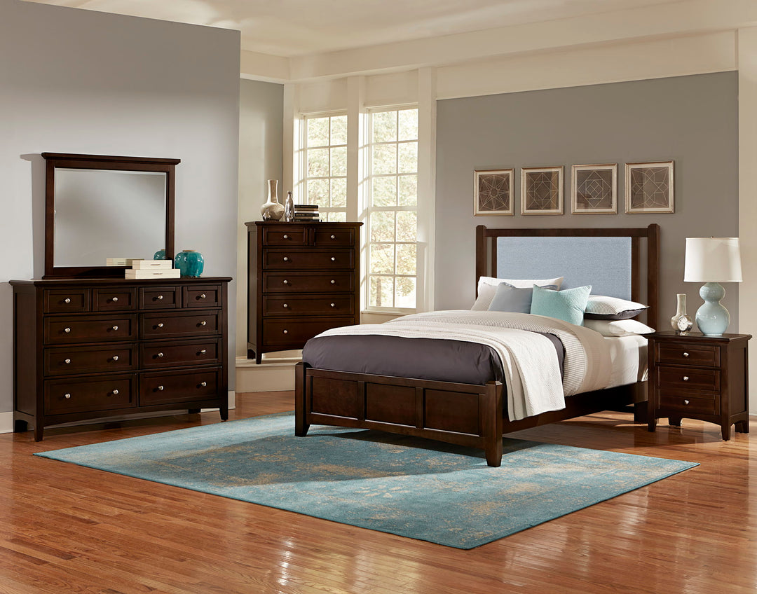 Bonanza - Ocean Blue Upholstered Bed With Mansion Footboard - Roberts Furniture & Mattress (Yorktown, VA)