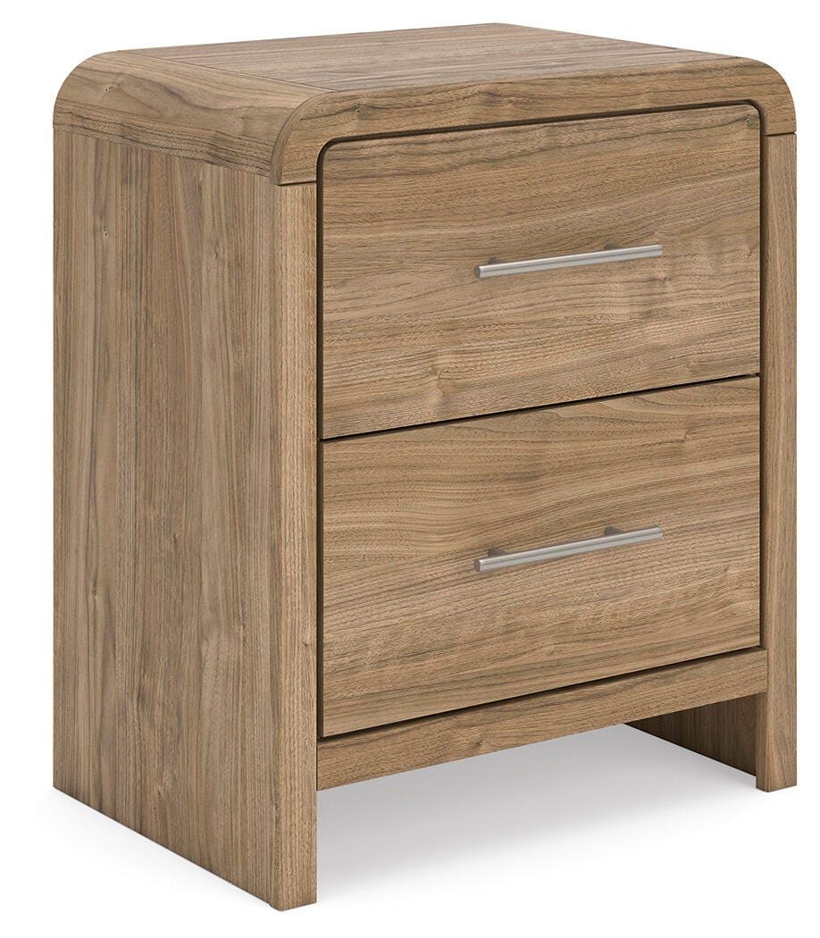 Gramburg - Two Drawer Night Stand - Warm Natural Brown - Roberts Furniture & Mattress (Yorktown, VA)