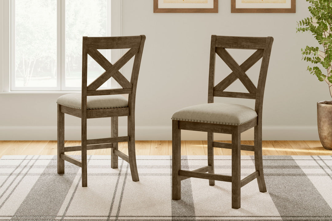 Moriville - Upholstered Barstool (Set of 2) - Beige