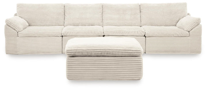 Fannin - 4-Piece Sectional With Ottoman - Ivory - Roberts Furniture & Mattress (Yorktown, VA)
