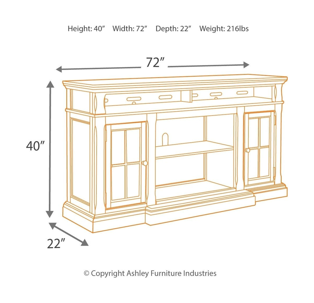 Roddinton - 2 Pc. - 74" TV Stand with Electric Infrared Fireplace Insert - Dark Brown