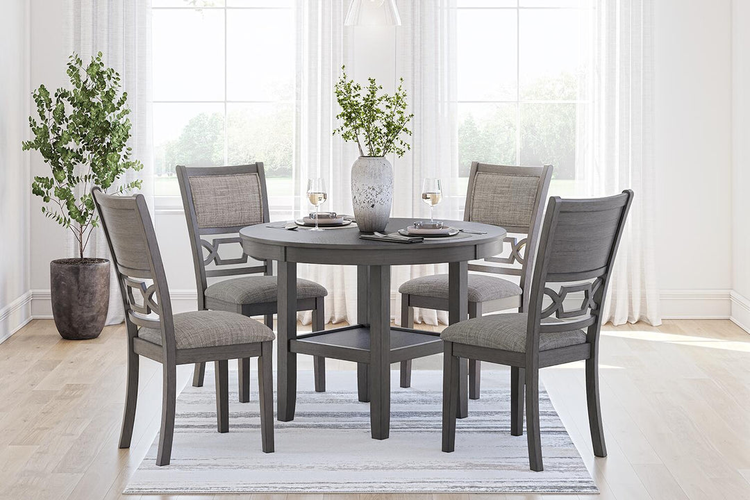 Wrenning - Dining Room Table Set (Set of 5) - Gray - Roberts Furniture & Mattress (Yorktown, VA)