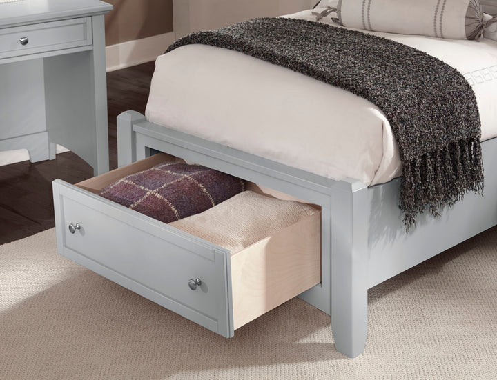 Bonanza - Ocean Blue Upholstered Bed With Mansion Footboard - Roberts Furniture & Mattress (Yorktown, VA)