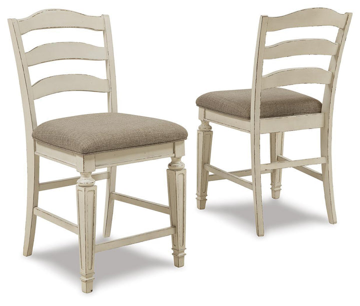 Realyn - Upholstered Barstool (Set of 2) - Chipped White