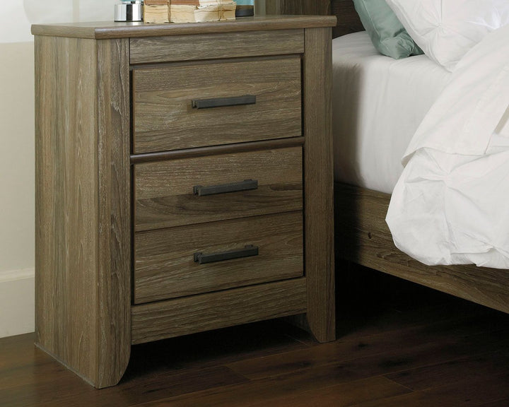 Zelen - Two Drawer Night Stand - Warm Gray