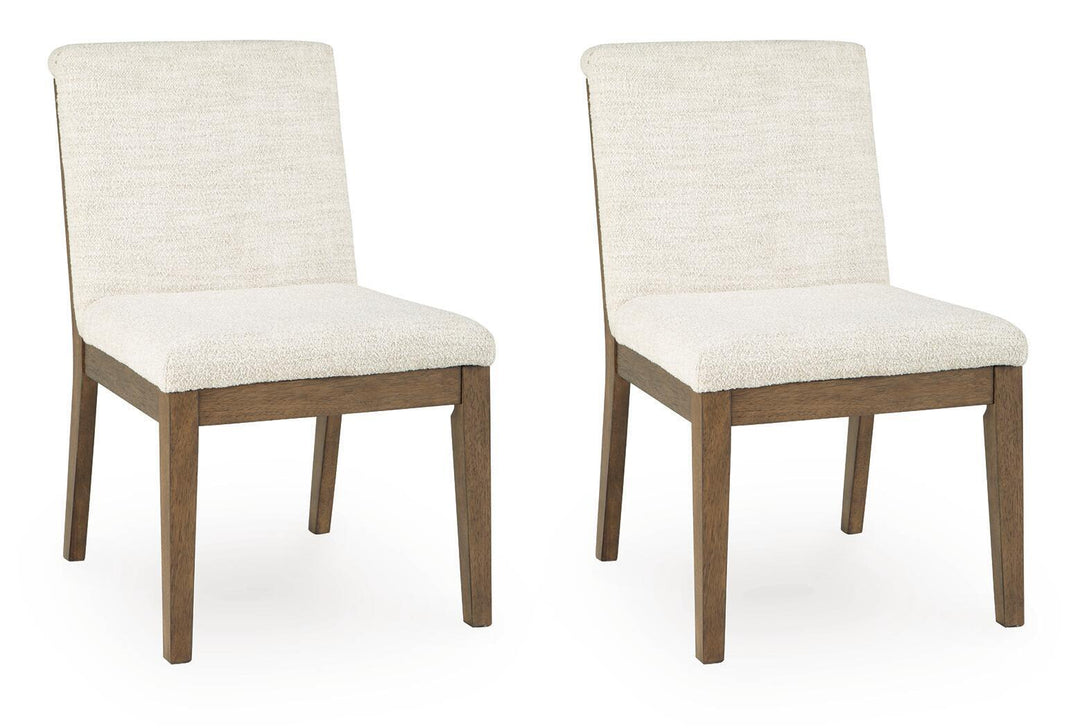 Marxmore - Dining Upholstered Side Chair (Set of 2) - Beige / Brown - Roberts Furniture & Mattress (Yorktown, VA)