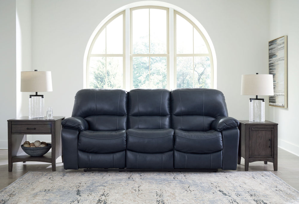Leesworth - 3 Pc. - Power Reclining Sofa, Power Reclining Loveseat, Power Rocker Recliner - Ocean - Roberts Furniture & Mattress (Yorktown, VA)