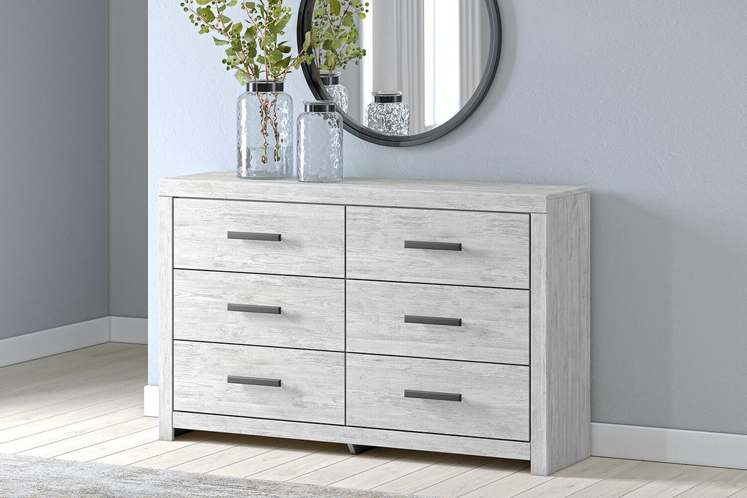 Cayboni - Six Drawer Dresser - Whitewash - Roberts Furniture & Mattress (Yorktown, VA)