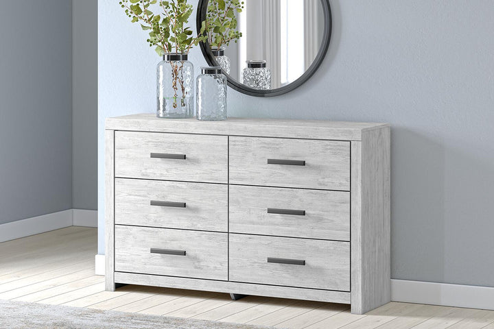 Cayboni - Six Drawer Dresser - Whitewash - Roberts Furniture & Mattress (Yorktown, VA)