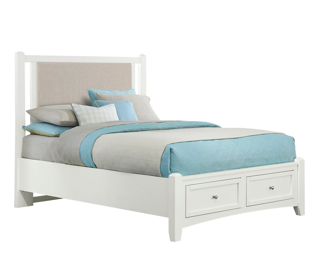 Bonanza - Pebble Gray Upholstered Bed With Storage Footboard - Roberts Furniture & Mattress (Yorktown, VA)