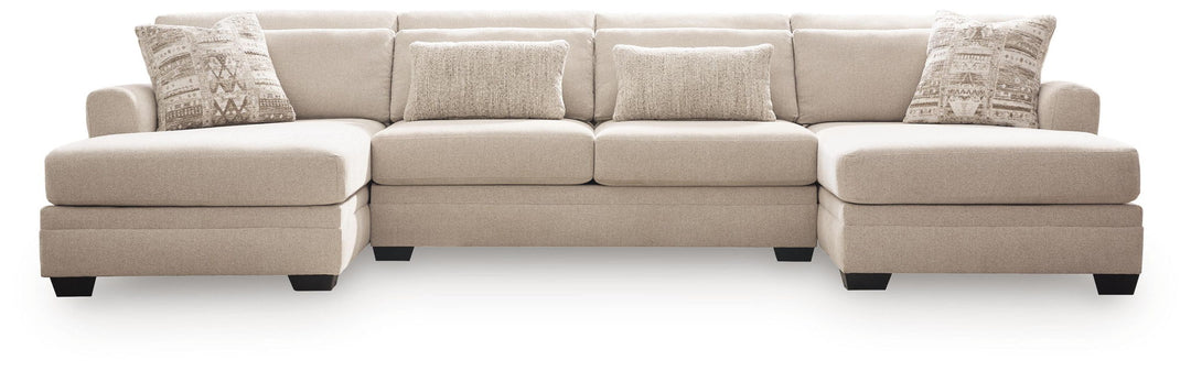 Mandi Point - 3-Piece Double Chaise Sleeper Sectional - Marble