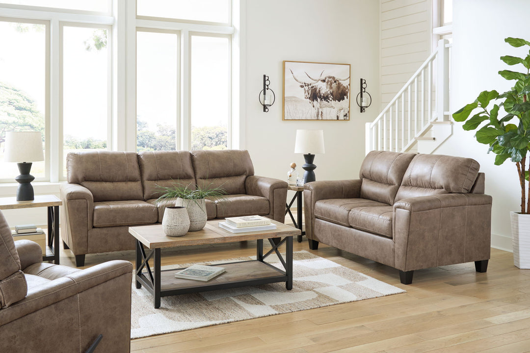 Navi - 3 Pc. - Sofa, Loveseat, Rocker Recliner - Fossil - Roberts Furniture & Mattress (Yorktown, VA)