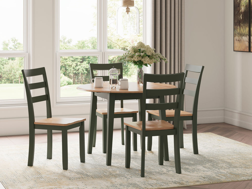 Gesthaven - Round Dining Room Drop Leaf Table Set - Roberts Furniture & Mattress (Yorktown, VA)