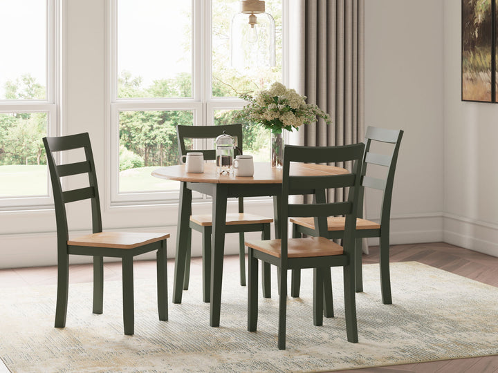 Gesthaven - Round Dining Room Drop Leaf Table Set - Roberts Furniture & Mattress (Yorktown, VA)