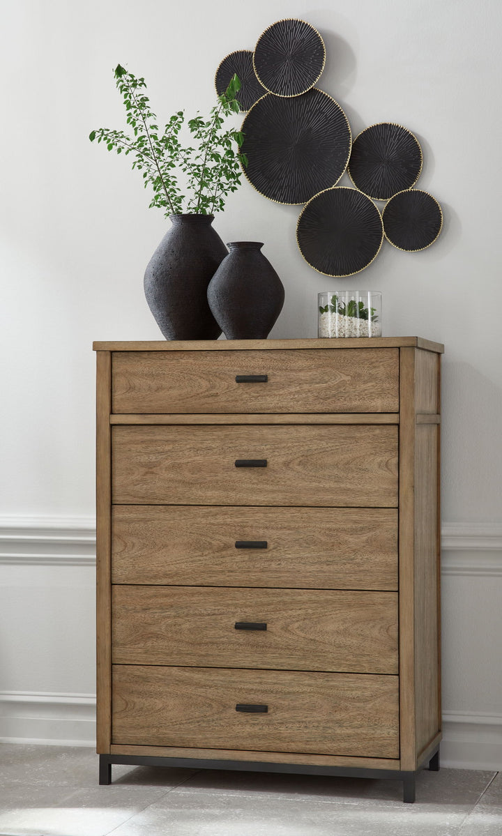 Tomtyn - Five Drawer Chest - Light Brown