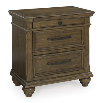 Karallin - Three Drawer Night Stand - Medium Brown - Roberts Furniture & Mattress (Yorktown, VA)