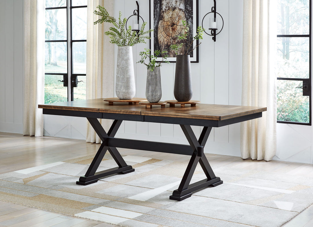 Wildenauer - Rectangular Dining Extension Table - Brown / Black